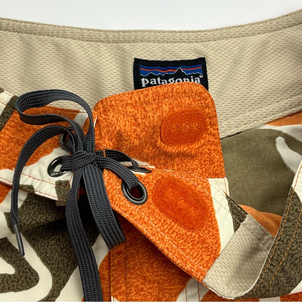 Patagonia Board Shorts Mens Size 31 Orange Drawstring Wavefarer‎ Swim Summer - Picture 6 of 11